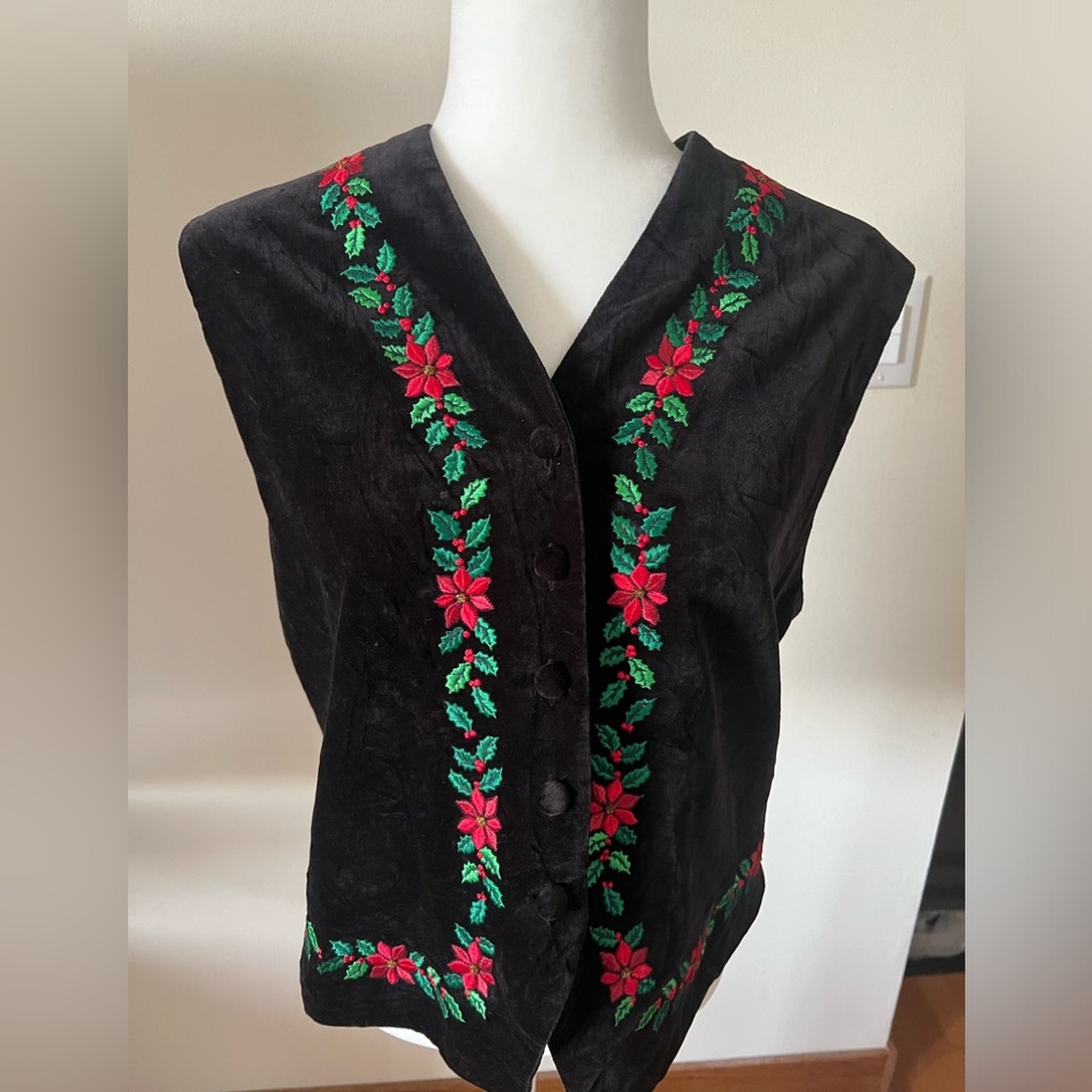 festive velvet vest .